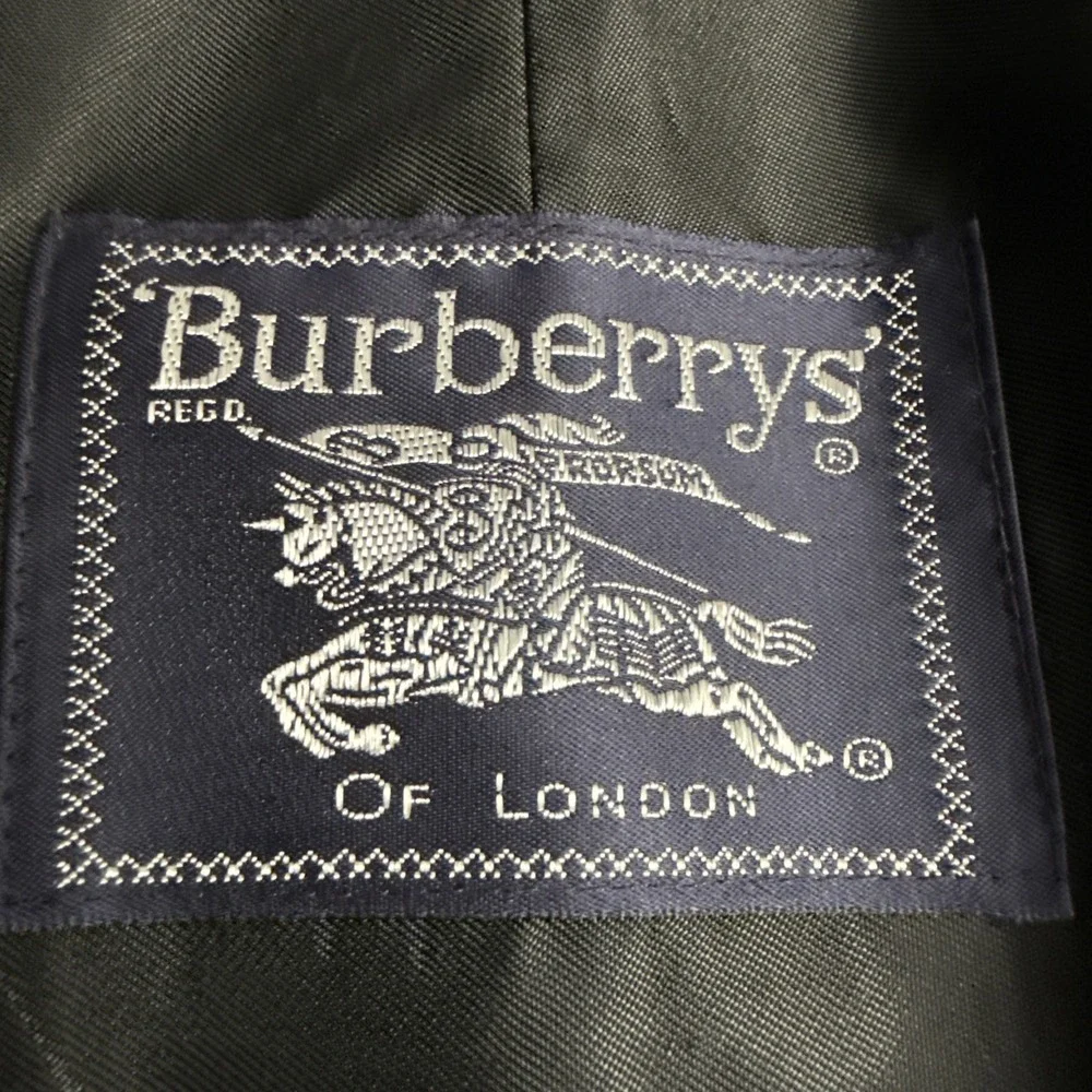 Vintage Burberrys Nova Check Belted Trench Coat Lined Black 8 Petite Wool Liner - Picture 9 of 16